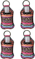 4 Piece Hand Sanitizer Bottle Holder Keyring Neoprene Keychain by RANXIZY