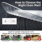 Office Chair Mat for Low-Pile Carpet 30" x 48", Compact Carpet Protector - Image 5