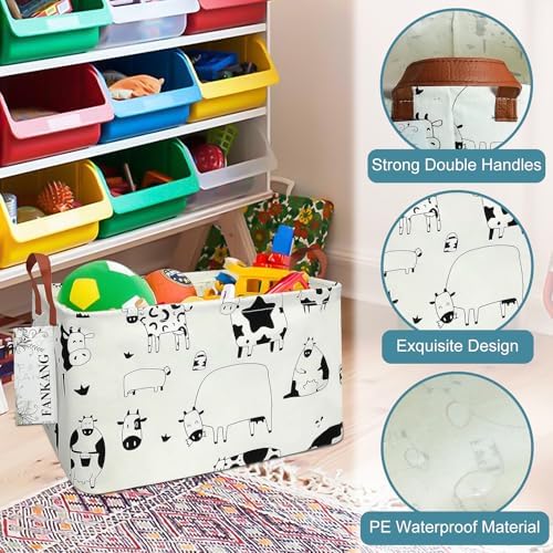 Rectangular Cow Storage Bin Nursery Hamper - Image 6