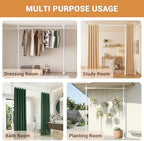 Room Divider Curtain Rod, No Drilling Adjustable Space Partition, Heavy Duty - Image 6