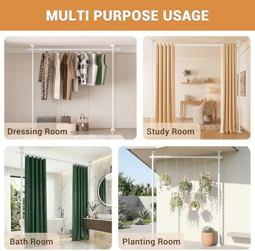 Room Divider Curtain Rod, No Drilling Adjustable Space Partition, Heavy Duty - Image 6