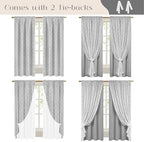 ASPMIZ Linen Curtains for Bedroom, Double Layered Boho Curtain 84 Inch Length 2 - Image 3