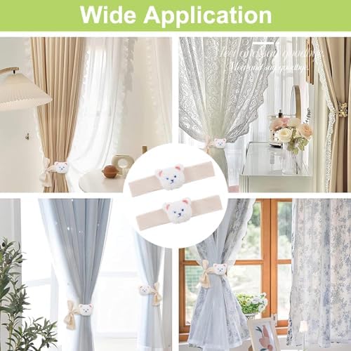Cute Cartoon Animal Curtain Tiebacks 4Pcs Drape Rope Holdbacks - Image 7