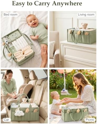 Quilted Diaper Caddy Organizer - Image 4