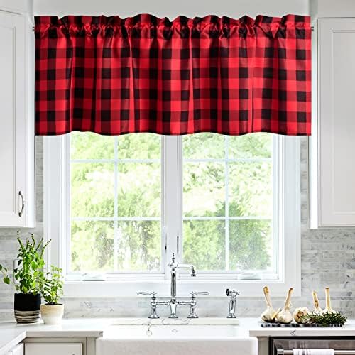 Hiasan Buffalo Plaid Curtains Valances, 60W x 18L, 1 Panel by Hiasan