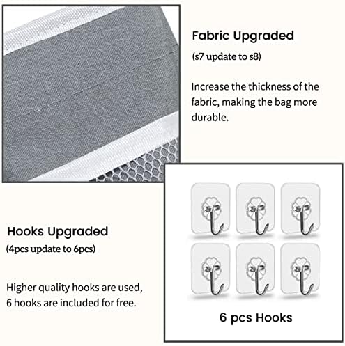 Kanrichu 2pcs 3-pockets Large Wall Hanging Organizer Bag, Linen Fabric Door - Image 4