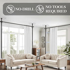 Room Divider Curtain Set-No Drilling Curtain Rod Set, Privacy Curtains - Image 4
