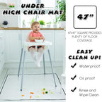 Wenqik 3 Pack Splat Mat for Under High Chair, 47x47 in Clear Plastic - Image 2