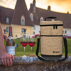 OPUX 2 Bottle Wine Bag Tote Carrier | Leakproof Insulated Wine Cooler Bag - Image 5