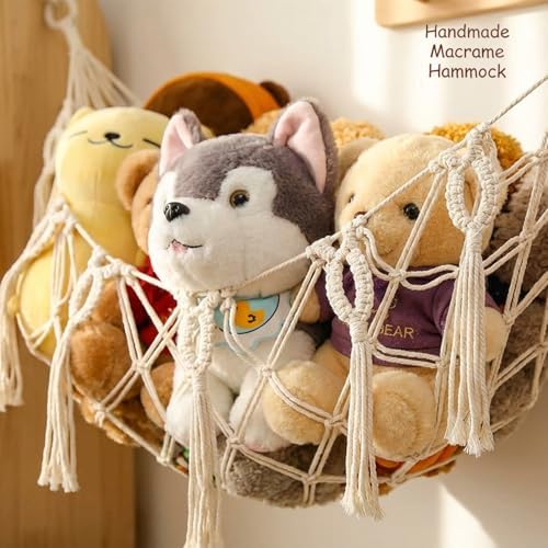 Stuffed Animal Net or Hammock for Flat Wall Mounted Handmade Macrame Toy - Image 7