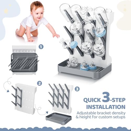 Dayacoco Baby Bottle Drying Rack, Space Saving Vertical Bottle Dryer Holder - Image 7