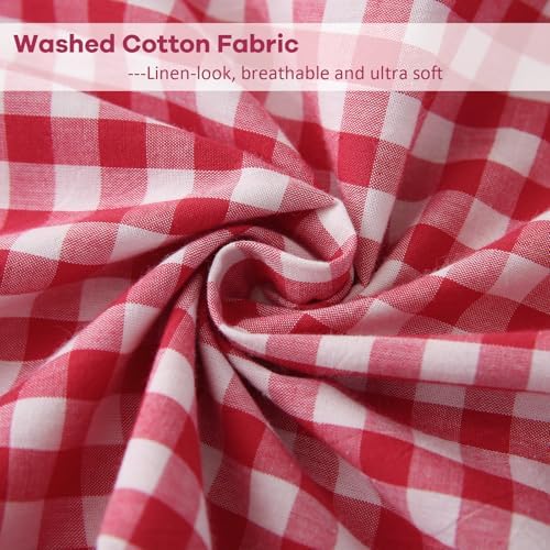 2 Pack Red Gingham Lumbar Throw Pillow Shams 12''x20'' - Image 6