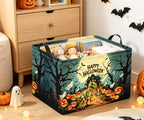 Halloween Basket Cute Baskets for Kids Pumpkin Basket Rectangular Storage Bin - Image 6