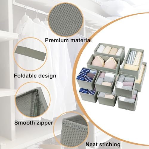 Fordonral Drawer Organizer Clothes, Foldable Fabric Dresser Organizer Closet - Image 3