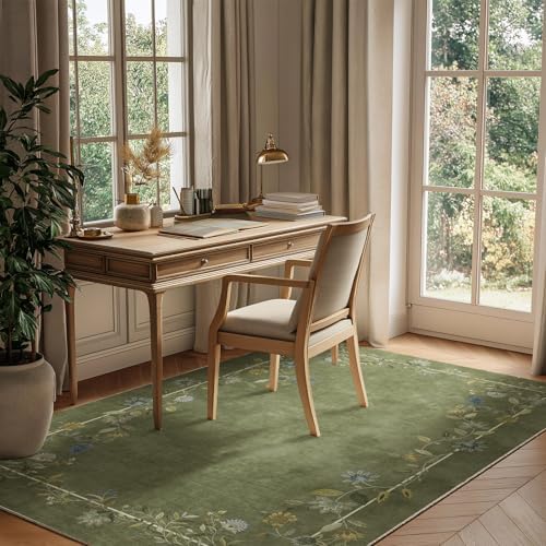Washable Bedroom Area Rugs 4X6: Small Living Room Rug Non Slip Throw Carpet - Image 4