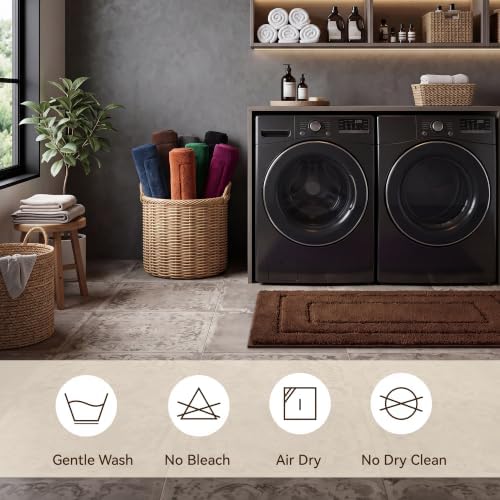 GRANNY SAYS Brown Bathroom Rug 24" x 48", Non-Slip Microfiber Bath Mat - Image 6