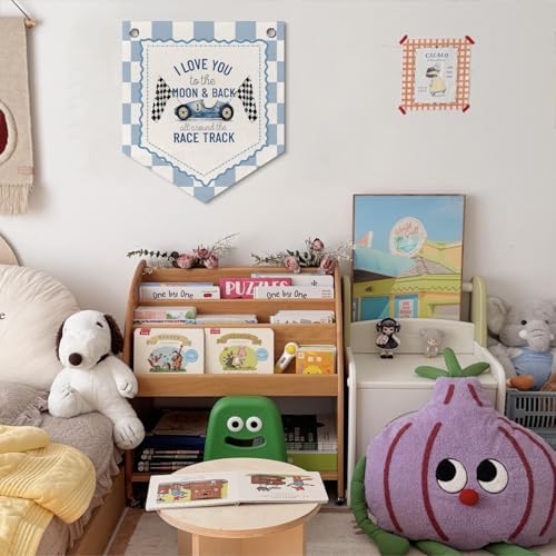 DNTSC Vintage Race Car Nursery Playroom Wall Decor Banner Pennant Kid Banner - Image 5
