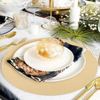 50 Pieces Kraft Paper Place Mats Brown Round Disposable Table Mats Decorative - Image 3