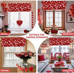 Vandarllin Red Valentine's Day Kitchen Curtains Valances - Image 6