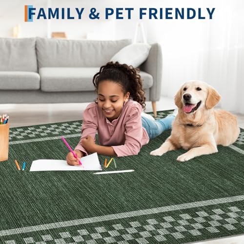 GarveeHome Washable Area Rug 9x12 Bordered Large Living Room Bedroom Rugs - Image 3