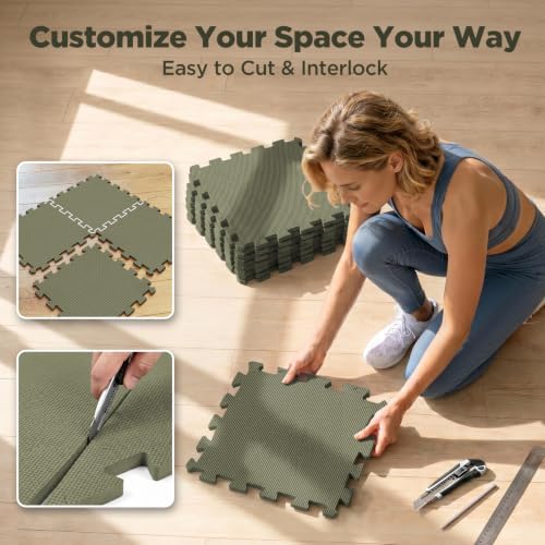 AIRHOP 18 PCS Gym Floor Mat, EVA Foam Puzzle Gym Mat, High-Density Interlocking - Image 6