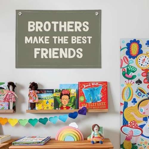 Boy Room Decor, Brothers Make The Best Friends Toddler Room Banner, Linen - Image 7