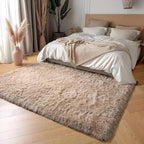 Amdrebio Beige Boho Large Fluffy Shag Area Rug 6x9 - Image 3