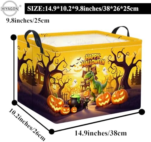 Rectangular Halloween Basket for Boys and Girls Kids Trick or Treat Pumpkin - Image 2