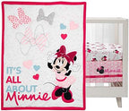 Lambs & Ivy Disney Baby Minnie Mouse Love 3-Piece Pink Nursery Crib Bedding Set - Image 2