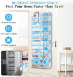 Over The Door Organizer 6 Tiers, Extra Large Behind Door Storage of 12 - Image 2