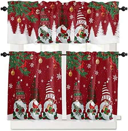 Christmas Gnomes Kitchen Curtains and Valances Set by VandarllinHomeKitchenDecor
