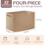 OIAHOMY 4 Pack Storage Baskets for Organizing 15L Cube Storage Bins Yellow - Image 2