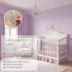 Boao Personalized Name Letter Wall Decal, Elegant Script, Holographic - Image 5