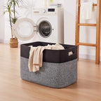 OIAHOMY 108L Extra Large Blanket Basket Dog Toy Basket Grey/Black - Image 6