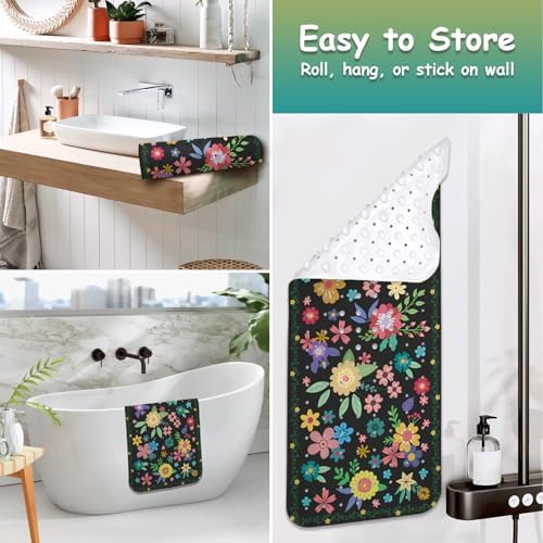Non Slip Bathtub Mat, Extra Long Flower Bath Mat - Image 5