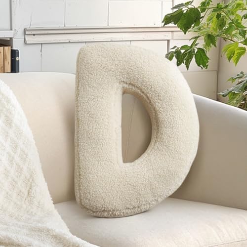 Initial Letter D Pillow Alphabet Hugging Throw Pillow by huraty