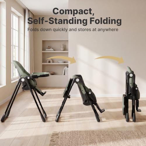 3 in 1 Portable High Chairs for Babies and Toddlers, Sage Green - Image 5