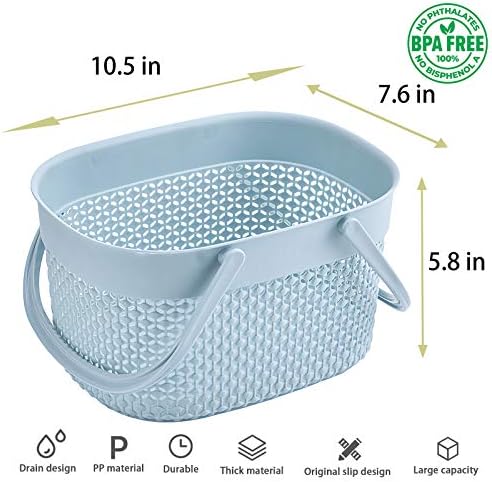 rejomiik 2 Pack Plastic Shower Caddy Basket, Portable Organizer Storage Tote - Image 3