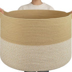 OIAHOMY 115L Extra Large Blanket Basket Living Room Laundry Basket Jute by MasterofSpaceOptimization