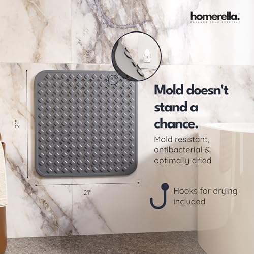 homerella Square Shower Mat Non Slip Anti Mold 21x21 Anti Slip Shower Mat - Image 3