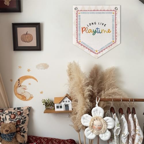Long Live Playtime Playroom Decor Banner Pennant Kid Banner Flag, Cute Playroom - Image 5