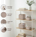 5-Pack Storage Cubes Woven Rope Baskets, 2 Sizes Organizer Bins - Image 3