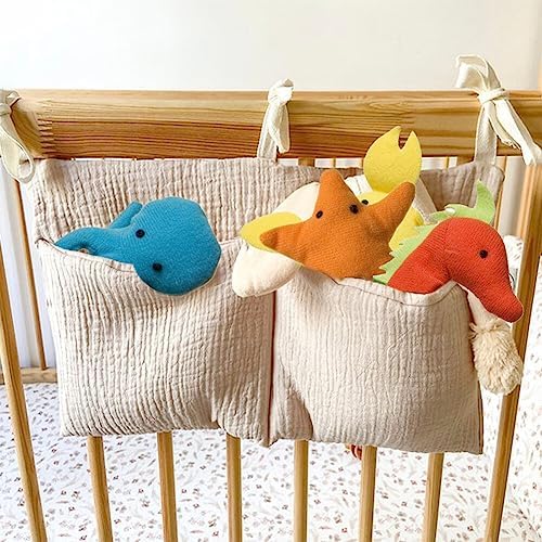 Surakey Baby Crib Pocket with Straps Hanging Baby Diaper Caddy Organizer - Image 6