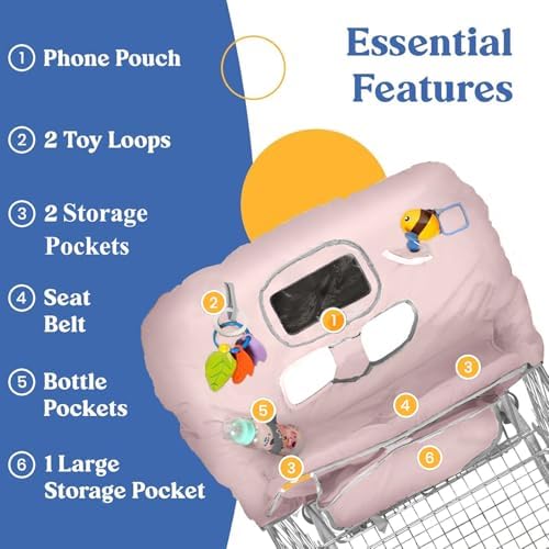 PILLANI Shopping Cart Seat for Baby, High Chair Cover for Restaurant Seat - Image 5