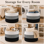 JMvicyroam 115L Extra Large Machine Washable Cotton Rope Blanket Basket - Image 5