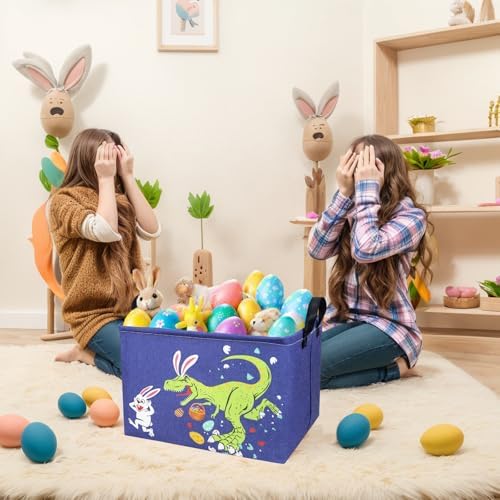 Dinosaur Easter Basket for Kid Large Empty Baby Rectangular Cute Easter Gift - Image 3