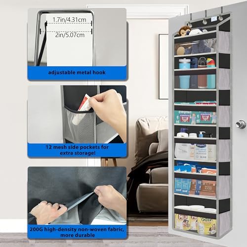 over the door organizer, Solid Bamboo Board 6-Tier Heavy Duty 75LB, 12 Side - Image 3