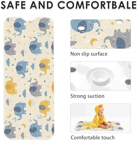 Bathtub Shower Mat 40X16 Inch, for Toddler, Star Cloud - Image 6