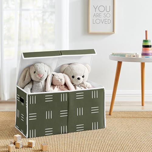 Sweet Jojo Designs Hunter Green Boy Girl Small Fabric Toy Bin Storage Box Chest - Image 2