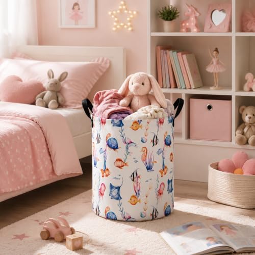Large Laundry Basket Canvas Storage Bins Baby Nursery Hamper - Image 4